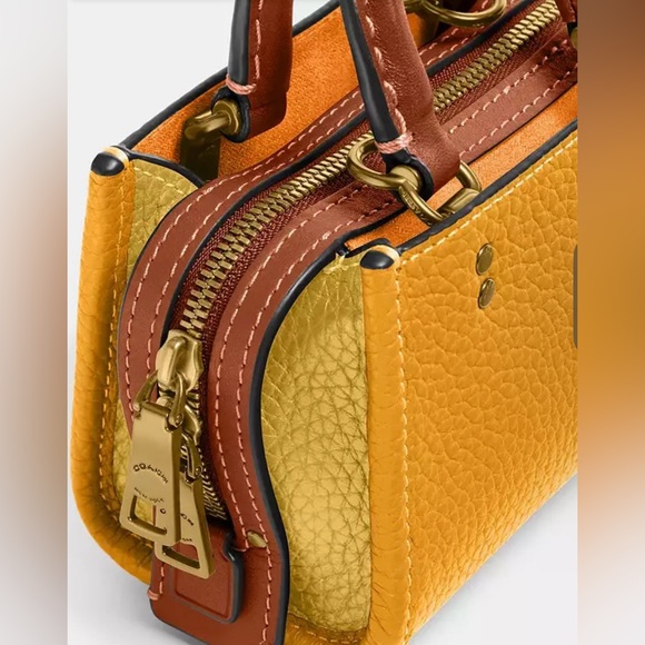 NWT COACH 1941 ROGUE 12 COLOR-BLOCK  REGENERATIVE LEATHER  BUTTERCUP MULTI - Picture 4 of 9